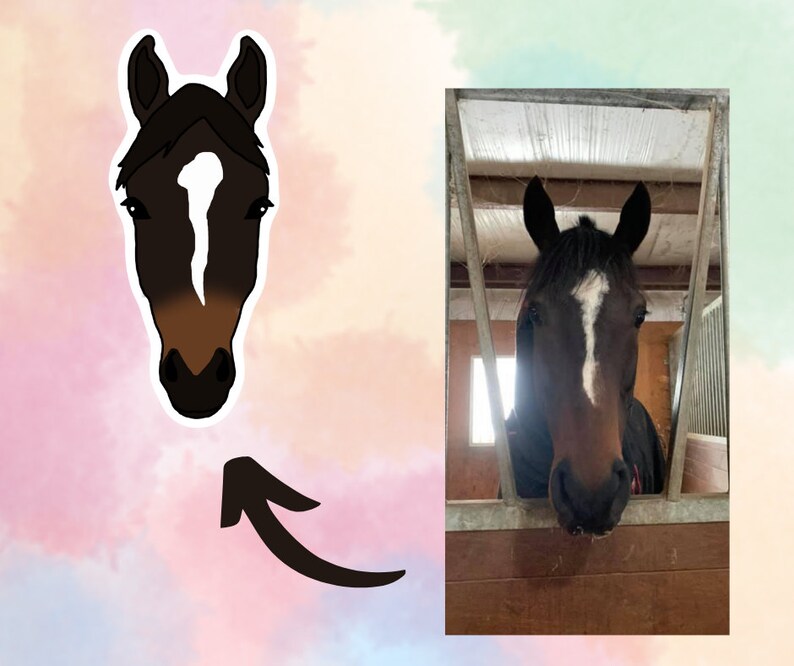 Custom Horse Head Sticker Custom Horse Sticker Gift for Etsy