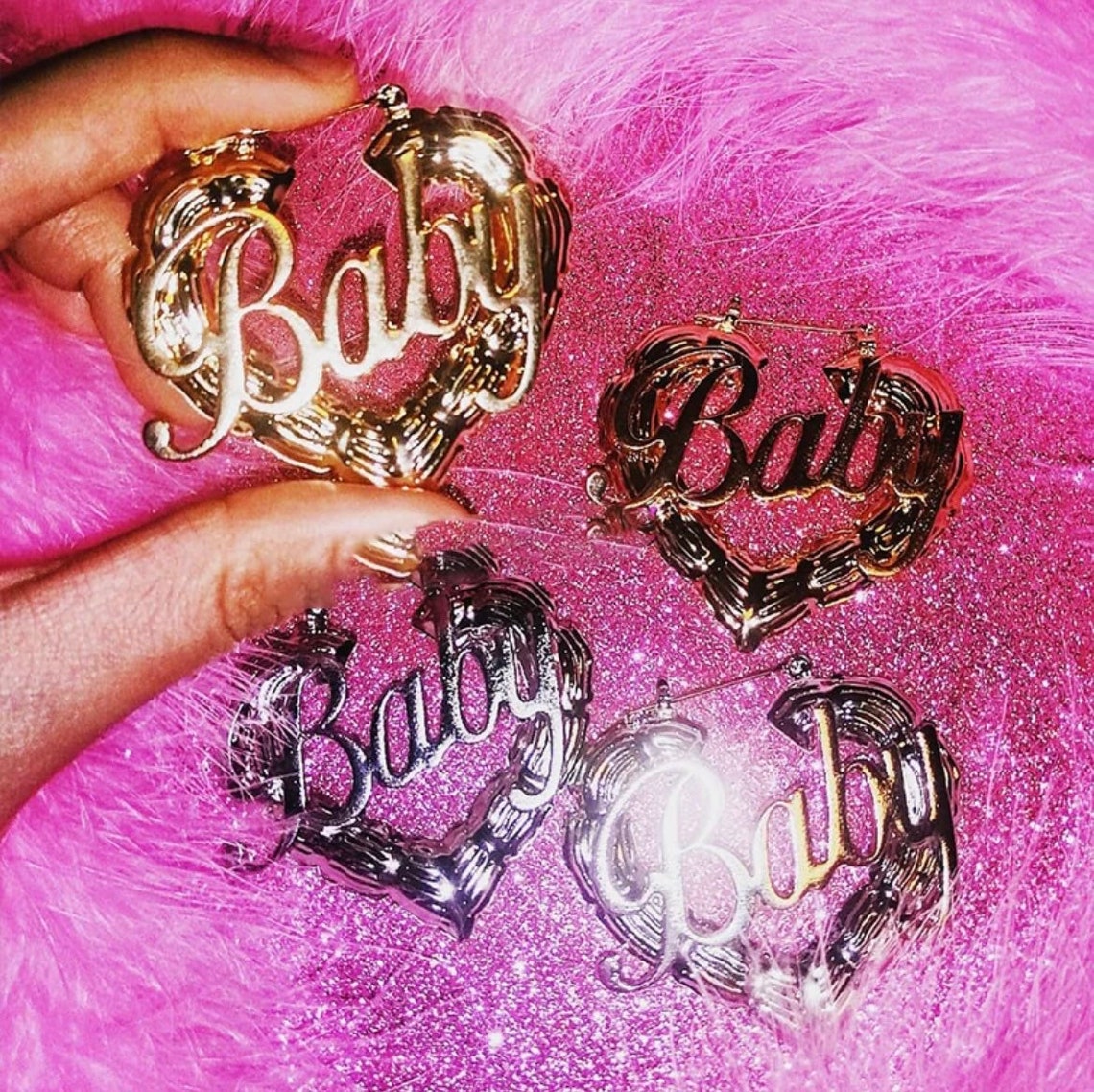 Baby Y2K Hoop Earrings Etsy