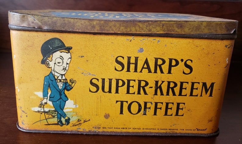 Vintage Sharp's Super-Kreem Toffee Tin shops Ed. Sharp & Sons Ltd