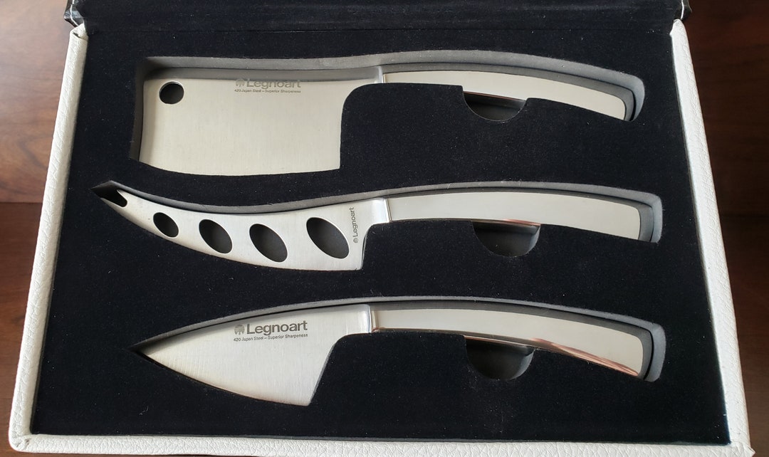 Legnoart Stainless Steel Lattevivo Cheese Knife 3 Piece Set Etsy