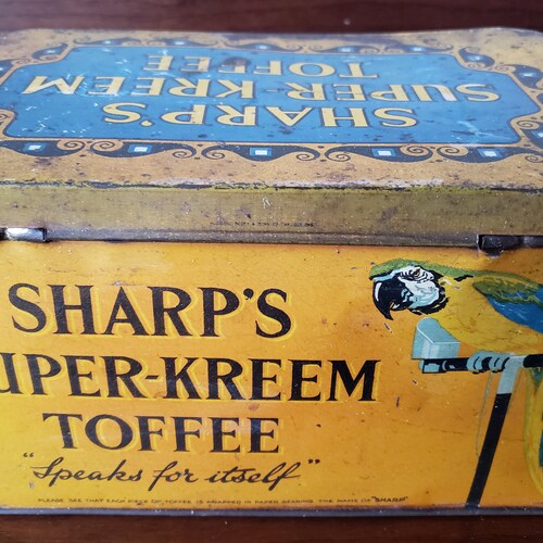 Vintage Sharp's Super-Kreem Toffee Tin shops Ed. Sharp & Sons Ltd