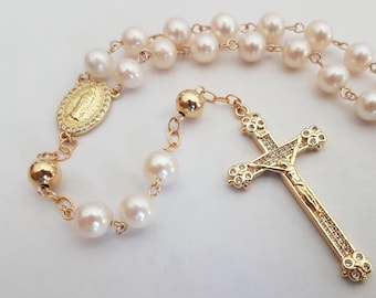 Brautrosenkranz - AAA Perle 14k gf