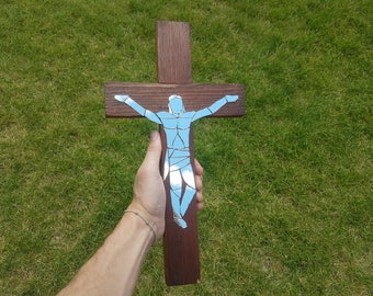 Reflection Crucifix (handmade from a mirror)