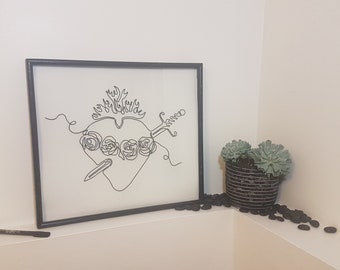 Wire-Sculpture Immaculate Heart (original artwork)