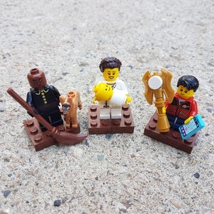 3 Santos em Lego (Beato Carlo Acutis, Santa Gianna Molla e São Martinho de Porres)