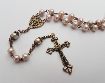 AA+ Grey / Purple Pearl Rosary