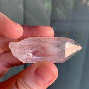 2&quot; Laser quartz crystal point ~interesting imprint shape on back~