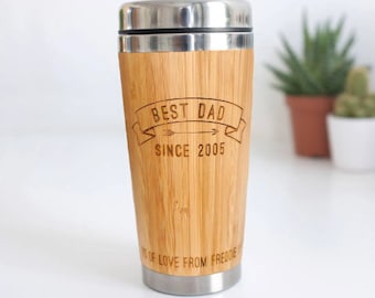 Best Dad Coffee Mug, Dad Personalized Gift, Dad Coffee Mug, Father's Day, Dad Travel Mug, Travel Cup Bamboo,Personalised Best Dad Travel Mug