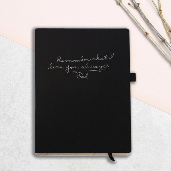 Actual Handwriting Notebook, Memorial Keepsake Gift, Anniversary Gift, Father's Day, Personalised Handwritten Message Notebook
