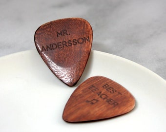 Best Teacher Wooden Guitar Pick, Personalized Wooden Guitar Plectrum, Music Gift, Teacher Gift, Personalised Wooden Best Teacher Plectrum