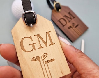 Personalisierter Golftaschenanhänger aus Holz, Golfgeschenk, personalisiertes Geschenk für Golfliebhaber, Vatertagsgeschenk für Golfer, Sportgeschenk für Golfspieler