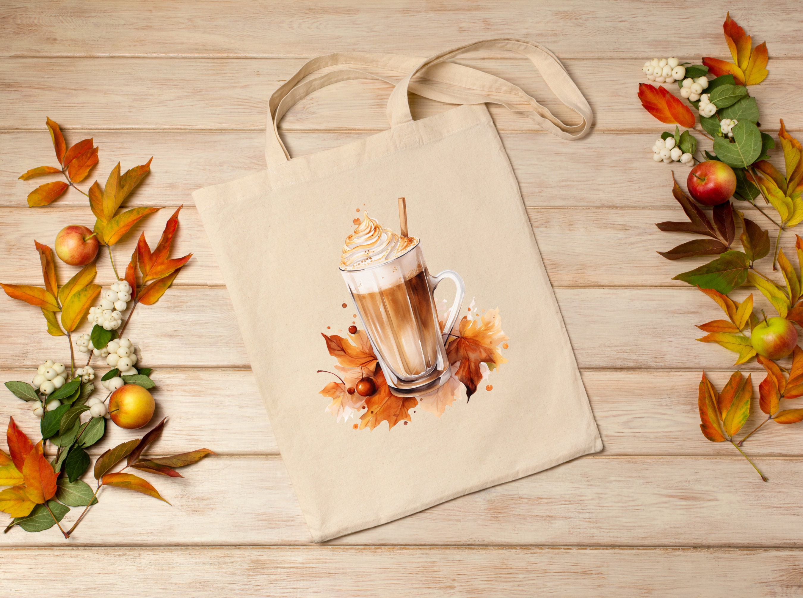 Pumpkin Spice Latte Clipart in PNG SVG for Fall Graphics for - Etsy