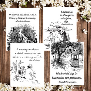 Charlotte Mason Citat Poster Hemundervisning Väggkonst