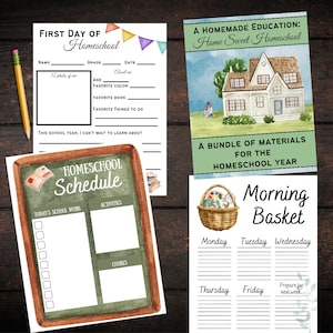 Homeschool-Planung Home Sweet Homeschool-Planer Erster Schultag Vorstellungsgespräch Morgenkorb Homeschool Natur Studie Wetter Jahreszeiten Mond