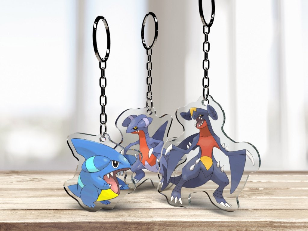 Gible Gabite Garchomp Mega Garchomp Shiny keychain Etsy 日本
