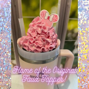 Stanley Tumbler Topper Accessory-Pink  Faux Icing with Minnie Inspired - Stanley Cups- 40oz Cup