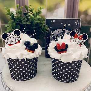 Faux Mickey Minnie Inspired Cupcakes- Coffee Bar Decor- Tiered Tray Decor- Seasonal Home Decor