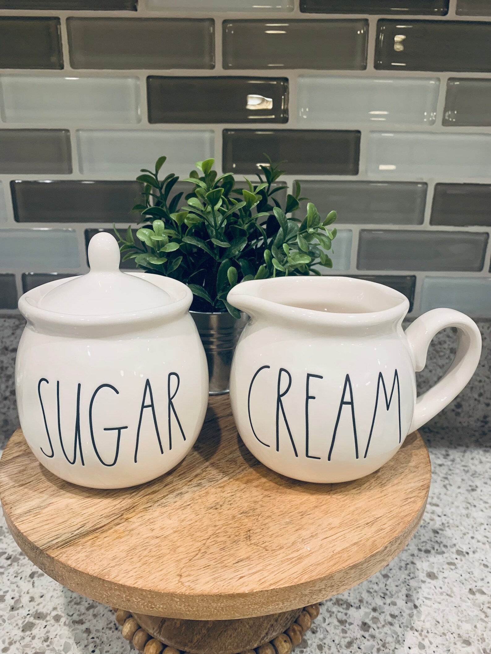 Rae Dunn Ceramic White Sugar Bowl Creamer Set Farmhouse Etsy