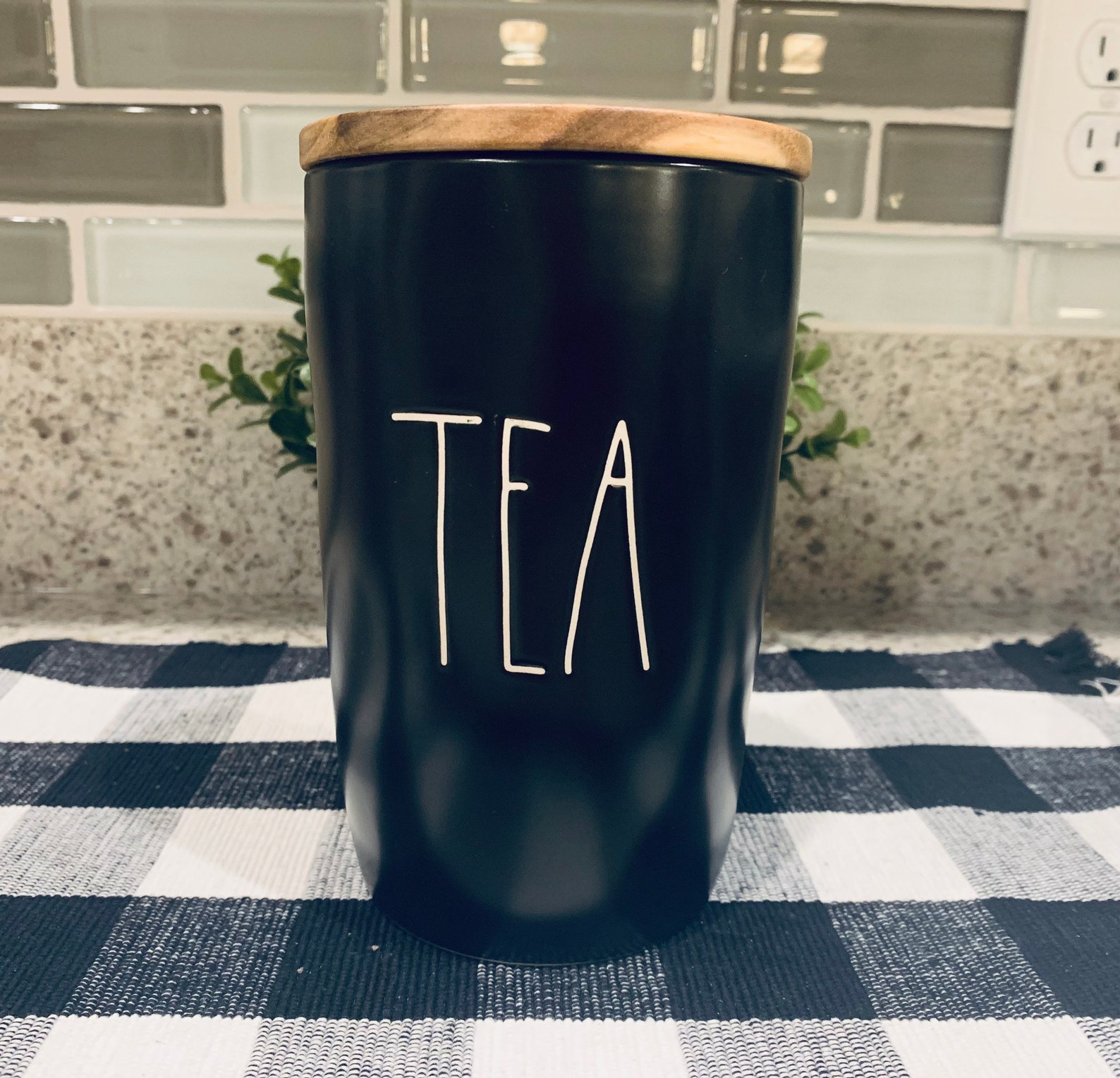 Authentic Rae Dunn Ceramic Black Canisters Coffee Tea Sugar Etsy