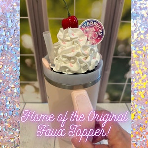 Faux Icing Stanley Tumbler Topper: Pink Sprinkles, Starbucks Cup Accessory