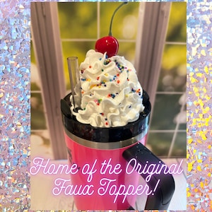 Stanley Tumbler Topper Accessory- Faux Icing with multicolor  Non-Pareils - Stanley Cups- 40oz Cup