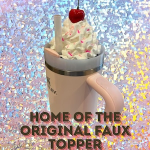 Handmade Faux Icing Stanley Topper: Pink Sprinkles, Cherry