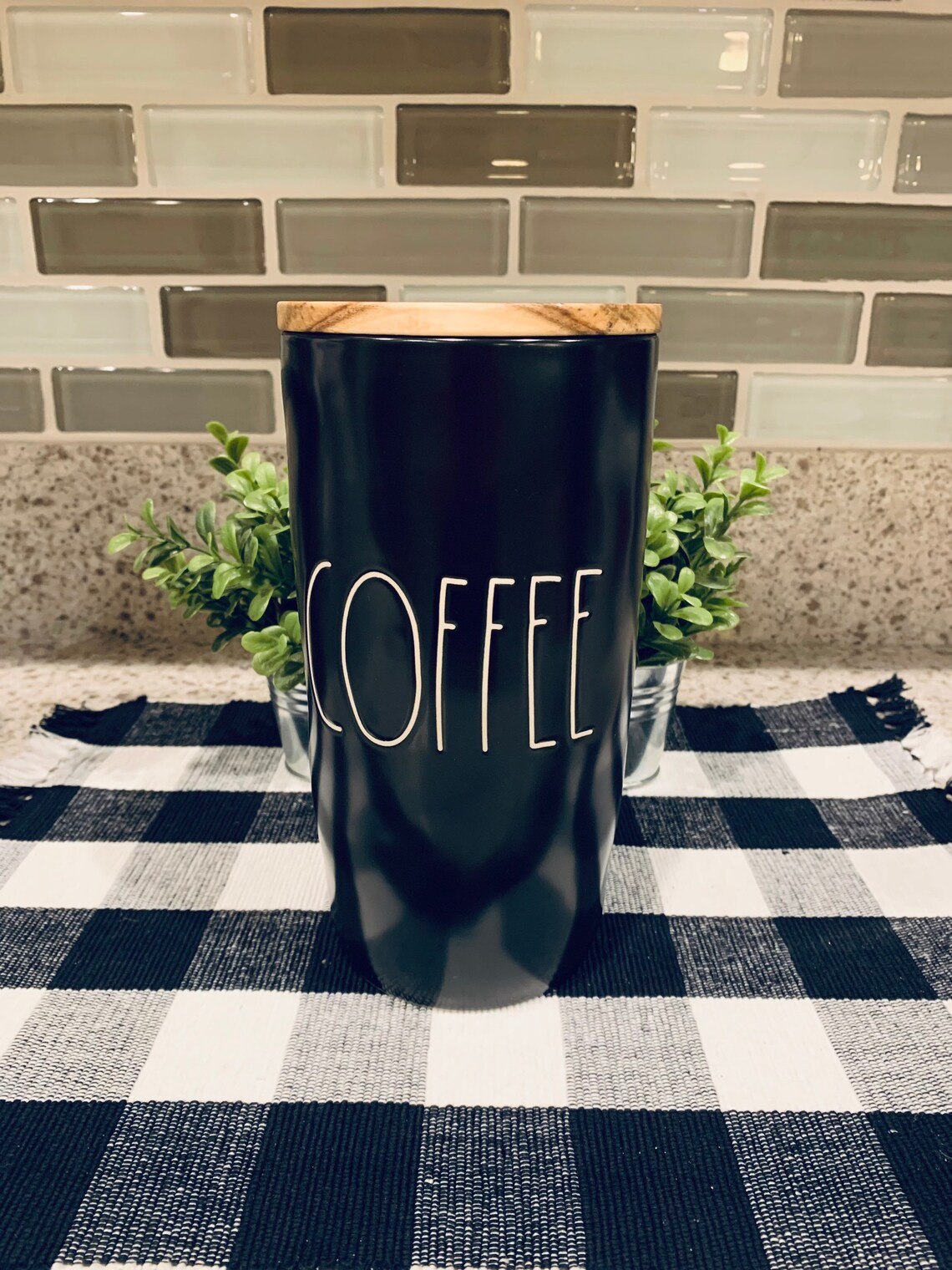 Authentic Rae Dunn Ceramic Black Canisters Coffee Tea Sugar Etsy