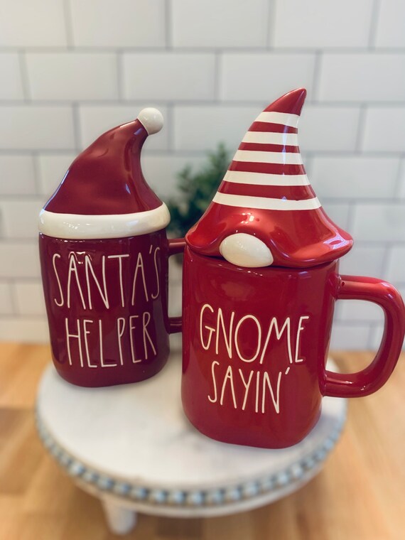 Rae Dunn Christmas Mugs With Toppers Gnome Sayin Santa - Etsy