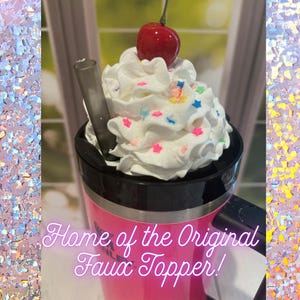 Stanley Tumbler Topper Accessory- Faux Icing with Bright Multi Stars Stanley Cups- 40oz Cup