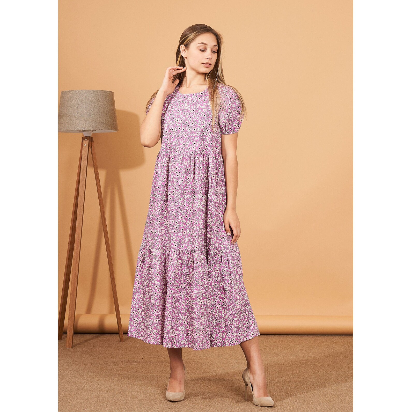 100 Organic Turkish Cotton Boho Maxi Dress Prairie Dress Etsy