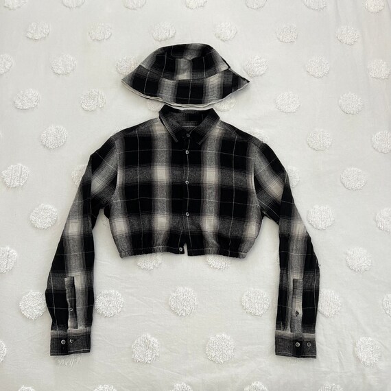OOAK Custom Upcycled Flannel Crop Top 