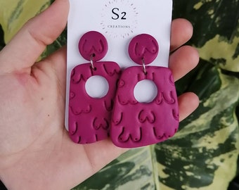 Polymer clay earrings | Handmade in Darwin | purple bewbs collection