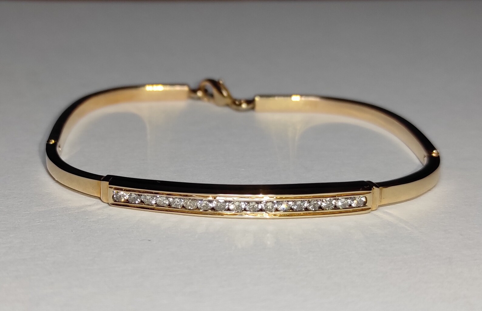 Solid 14k gold bracelet cuff with natural diamonds 0.50 ct Etsy