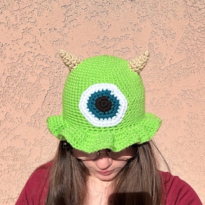 Mike wazowski crochet bucket hat