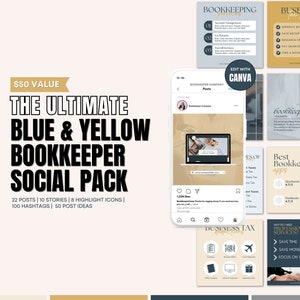 Canva-bundel voor boekhouding social media | Instagram-sjablonen voor boekhouder | Financiële sociale media | Facebook-berichten accountant | Financieel coach