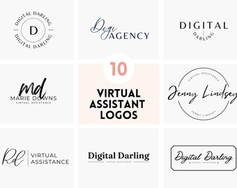 Canva Loga | Loga asystentów wirtualnych | Loga dla asystentów wirtualnych | Loga VA | Loga DIY | Loga edytowalne | Loga niestandardowe | Szablon Canva