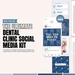 Dental Clinic Bundle | Dentist Social Media | Dental Clinic Templates | Social Media Content for Dentists | Dental Hygienist Social Media