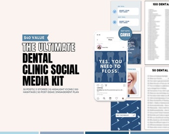Dental Clinic Bundle | Dentist Social Media | Dental Clinic Templates | Social Media Content for Dentists | Dental Hygienist Social Media
