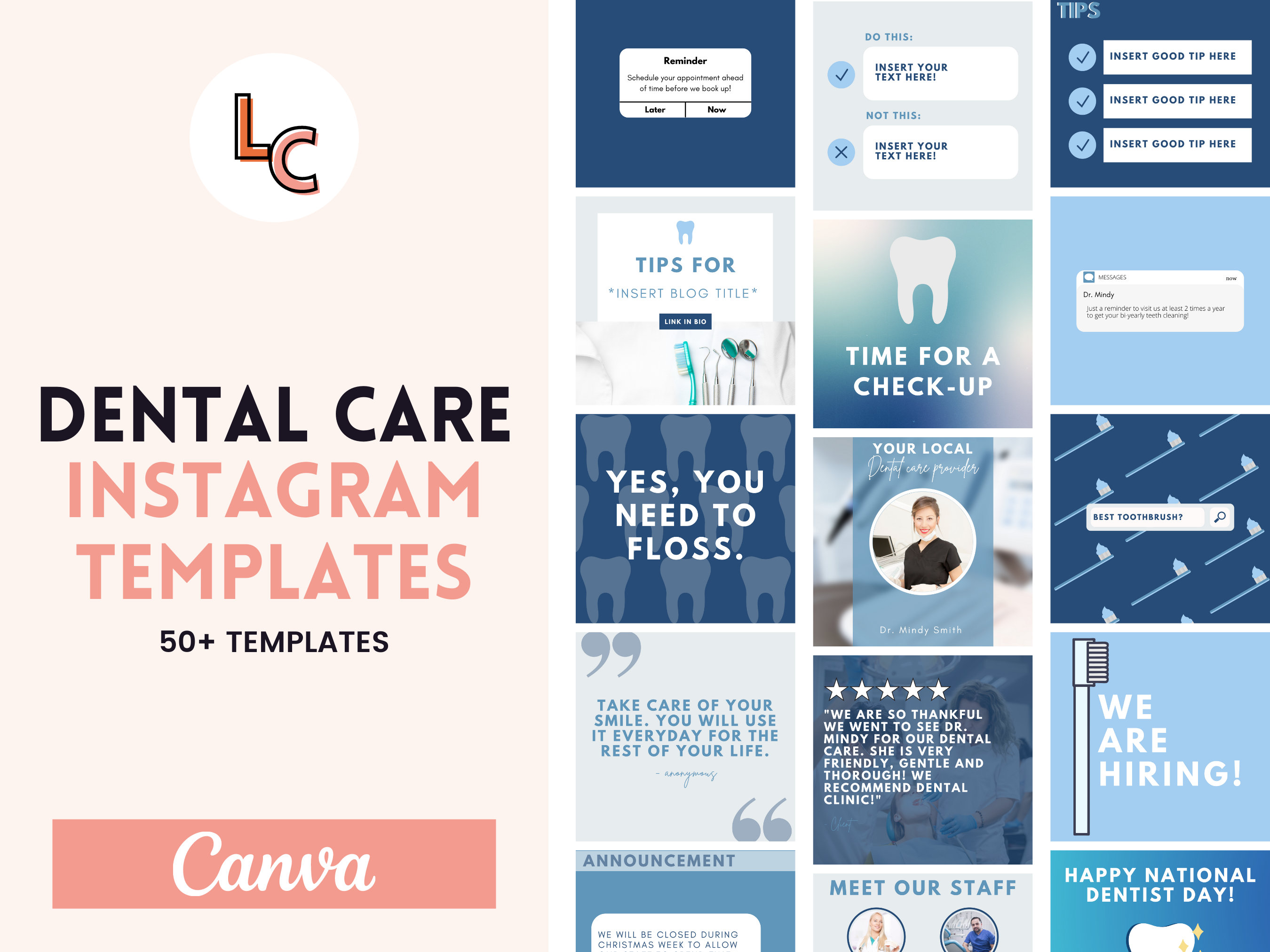 Dentist Social Media Templates Dental Office Dental Clinic - Etsy