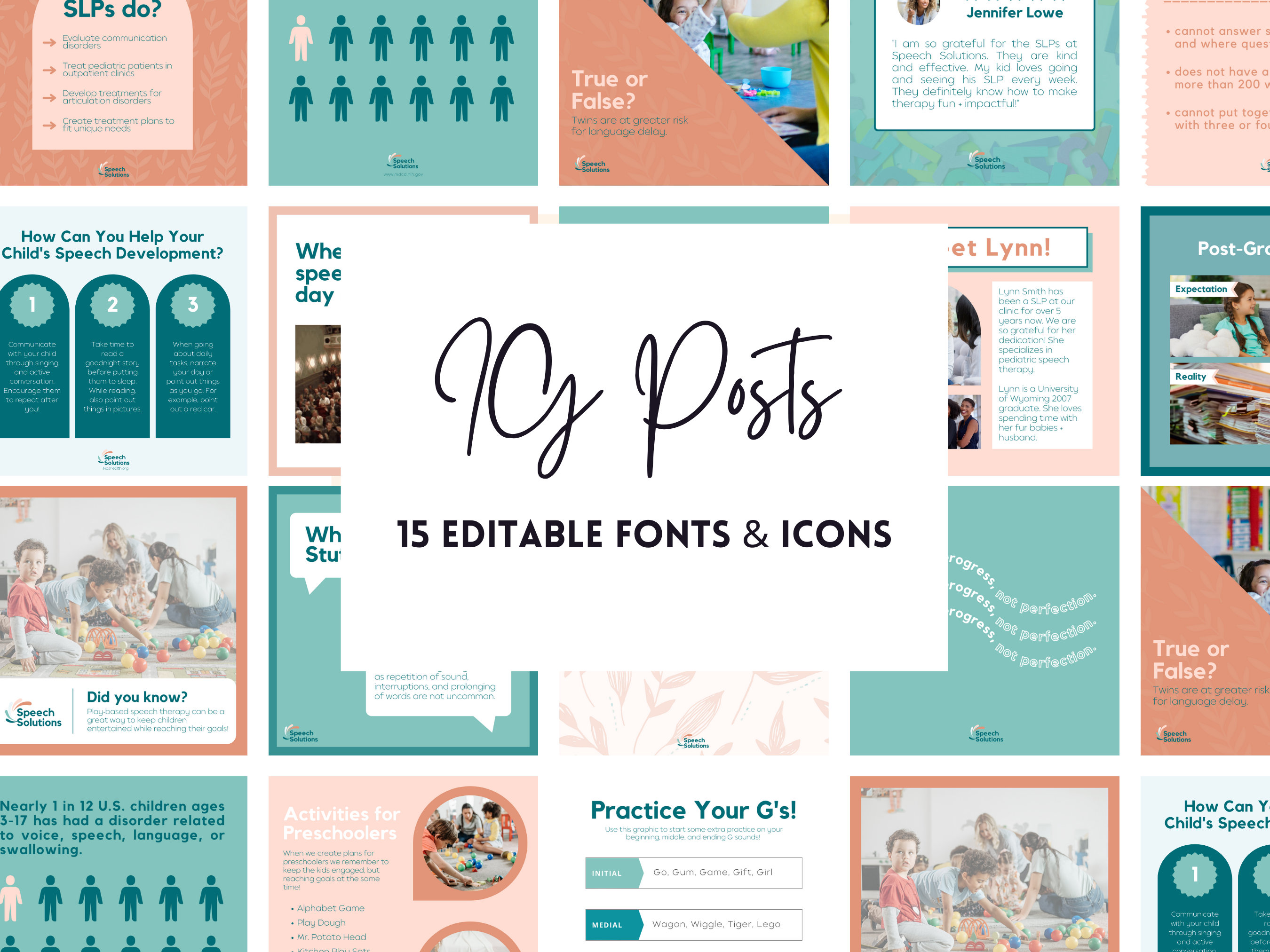 Speech Therapy Social Media Templates SLP Gifts SLP - Etsy
