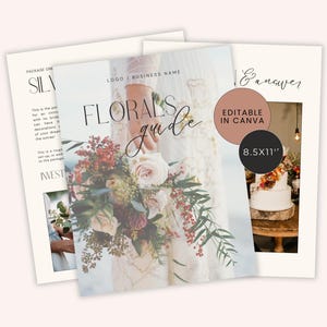 Wedding Florist Service Guide | Wedding Florist Pricing Guide | Event Florist | Floral Guide | Canva Template for Florist | Florist Brochure
