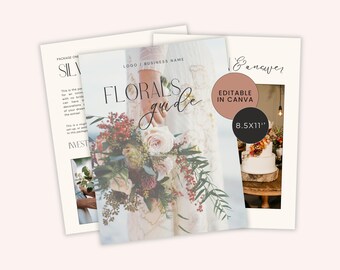 Wedding Florist Service Guide | Wedding Florist Pricing Guide | Event Florist | Floral Guide | Canva Template for Florist | Florist Brochure