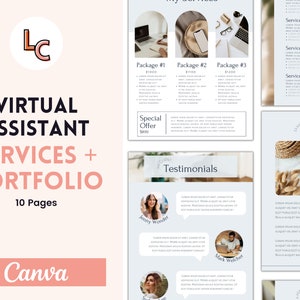 Virtual Assistant Portfolio  | Virtual Assistant Proposal | VA Services and Pricing | Client Proposal | Canva Ebook | Canva Portfolio