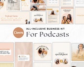 Editable Podcast Business Canva Kit | Podcast Planner | Podcast Social Media Bundle | Podcast Media Kit | Podcast Starter Bundle | Cover Art