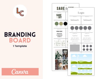 Branding Board Kit | Branding Kit | Branding Template | Canva Template for Branding | Mood Board | Brand Board Templates | Board Template