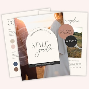 Pre-Written Style Guide for Photographers | Editable Canva Photography Style Book Template | Client Photography Guides Templates