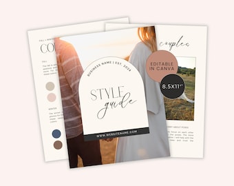 Vooraf geschreven stijlgids voor fotografen | Bewerkbare canvas fotografiestijl boeksjabloon | Sjablonen voor klantfotografiegidsen