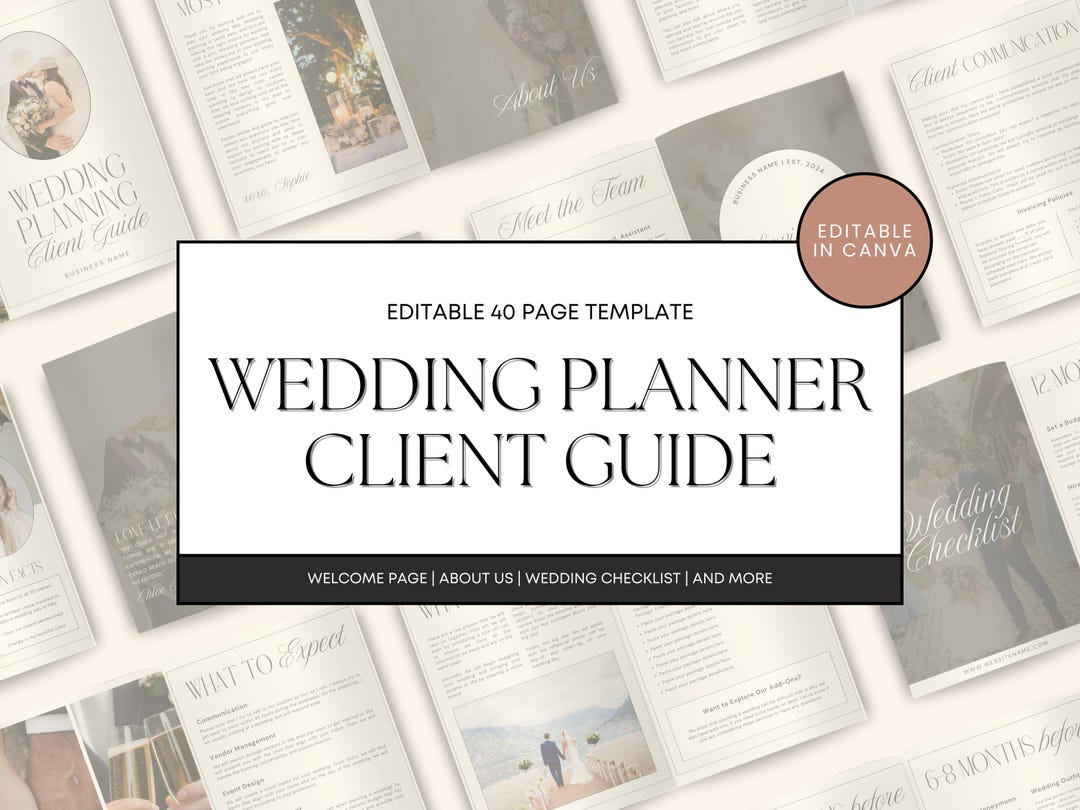 Wedding Planner Client Guide WITH Content | Client Welcome Guide for ...