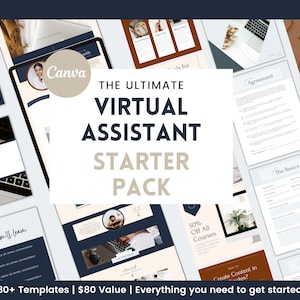 Virtual Assistant Starter Pack | Virtual Assistant Template | Client Onboarding | Client Templates | Canva Templates | VA Template | VA