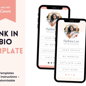 Link In Bio Instagram Template | Website Instagram Template | LinkTree | Instagram Landing Page | IG Link in Bio | Instagram Website | Canva